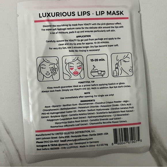 YEAUTY 25 Count Box of Luxurious Lips Lip Mask - Pink - Picture 2 of 2